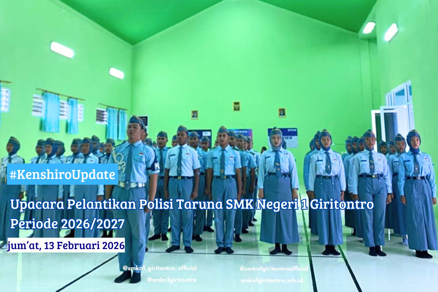 Upacara Pelantikan Polisi Taruna SMK Negeri 1 Giritontro Periode 2026/2027