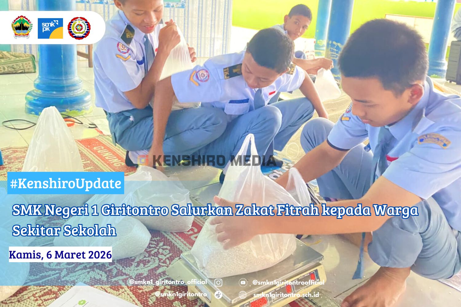 SMK Negeri 1 Giritontro Salurkan Zakat Fitrah kepada Warga Sekitar Sekolah