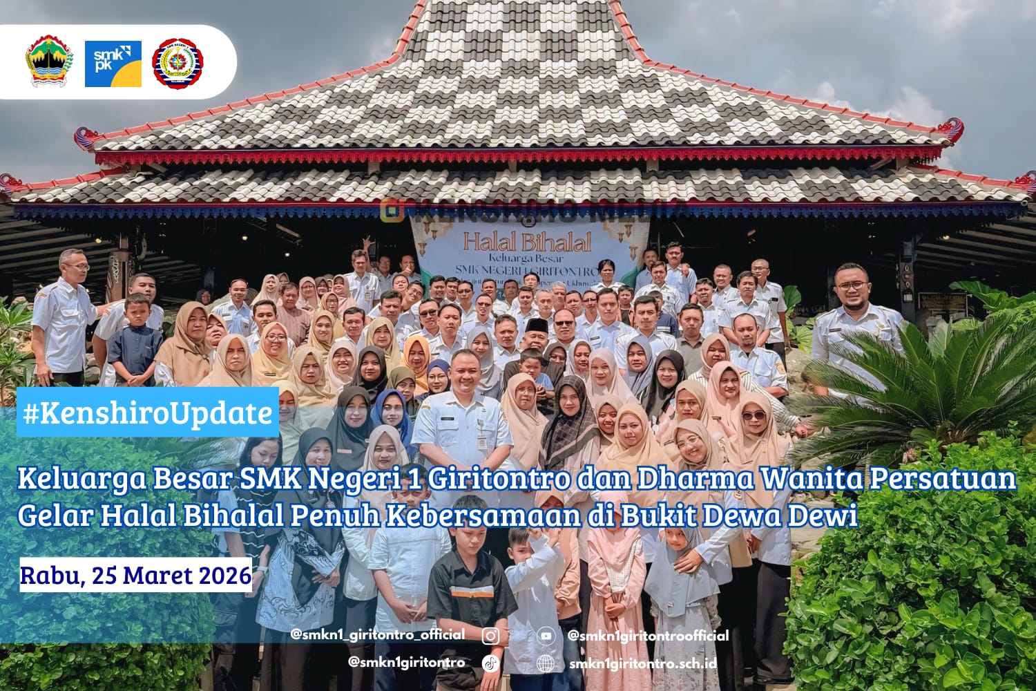 Keluarga Besar SMK Negeri 1 Giritontro dan Dharma Wanita Persatuan Gelar Halal Bihalal Penuh Kebersamaan di Bukit Dewa Dewi