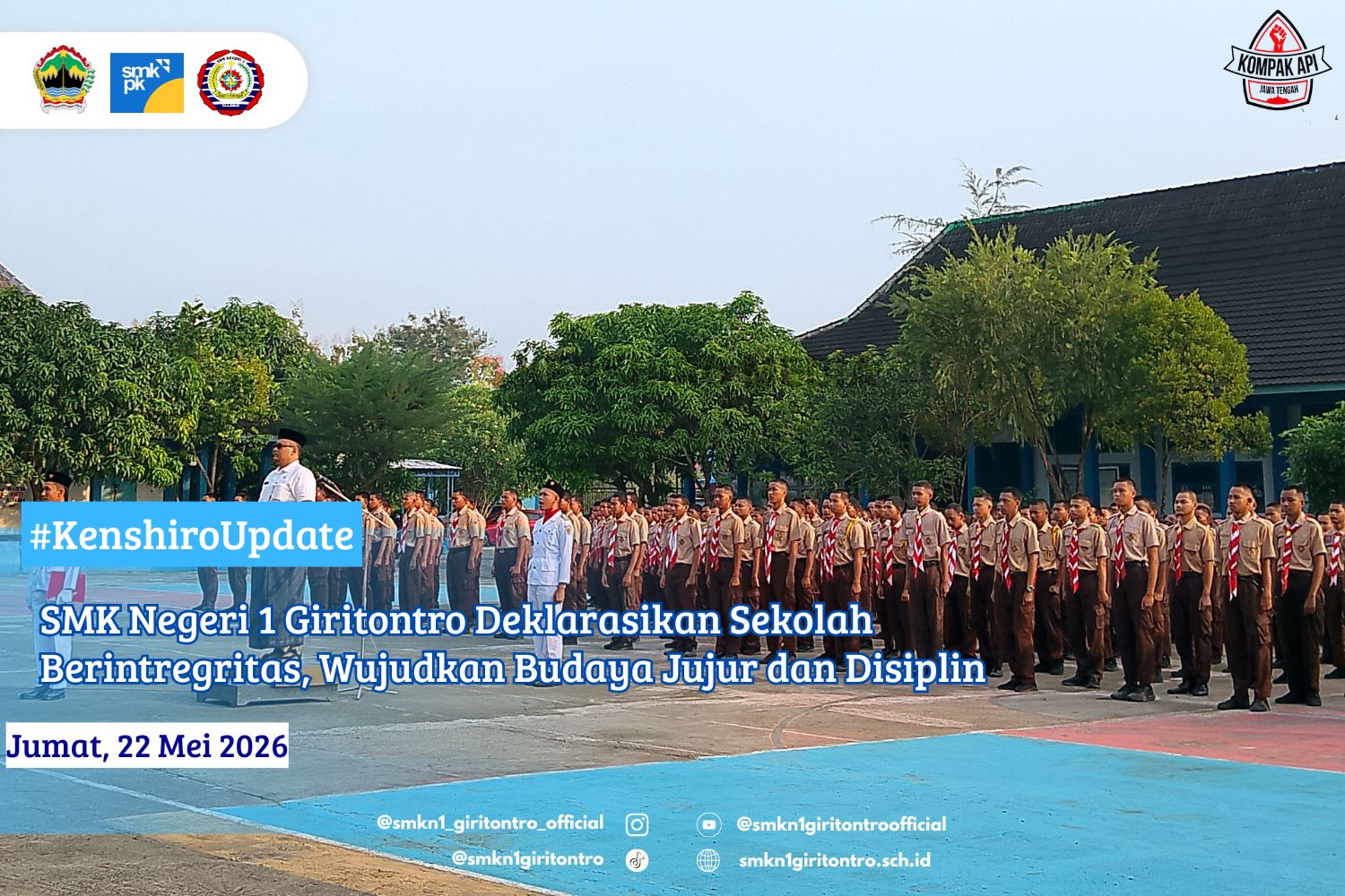 SMK Negeri 1 Giritontro Deklarasikan Sekolah Berintregritas, Wujudkan Budaya Jujur Dan Disiplin