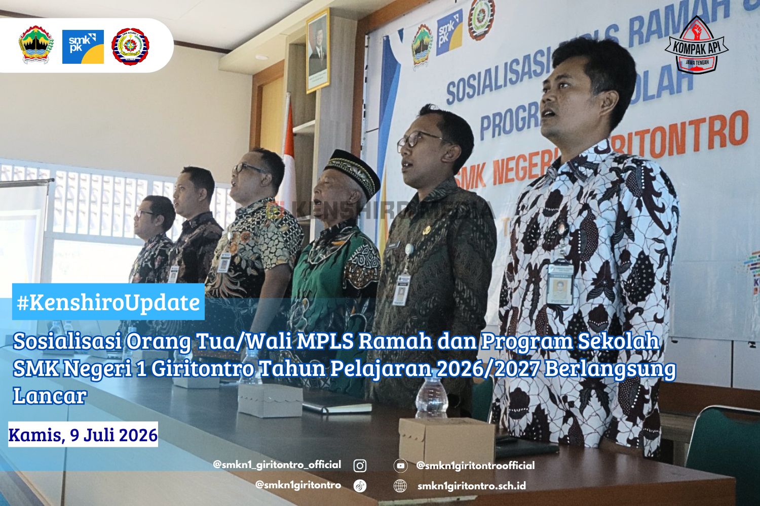 Sosialisasi Orang Tua/Wali MPLS Ramah dan Program Sekolah SMK Negeri 1 Giritontro Tahun Pelajaran 2026/2027 Berlangsung Lancar