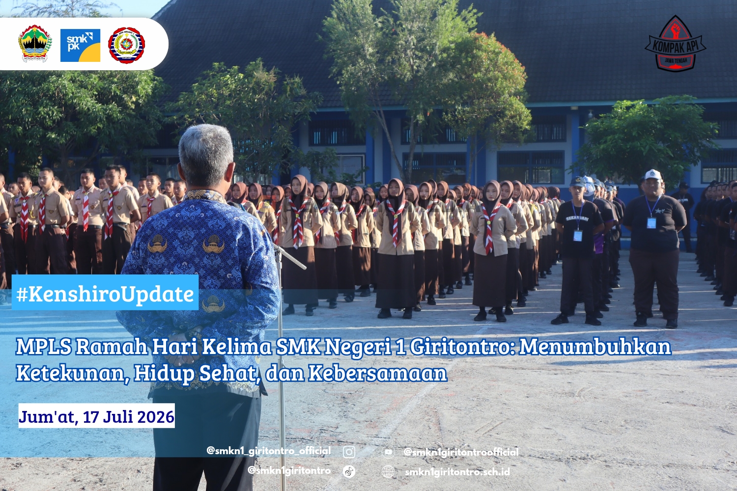 MPLS Ramah Hari Kelima SMK Negeri 1 Giritontro: Menumbuhkan Ketekunan, Hidup Sehat, dan Kebersamaan