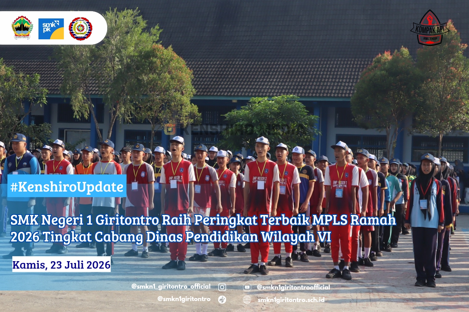 SMK Negeri 1 Giritontro Raih Peringkat Terbaik MPLS Ramah 2026 Tingkat Cabang Dinas Pendidikan Wilayah VI