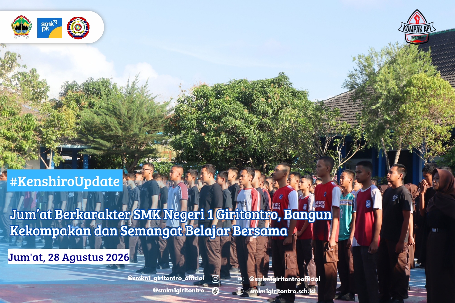 Jum’at Berkarakter SMK Negeri 1 Giritontro, Bangun Kekompakan dan Semangat Belajar Bersama